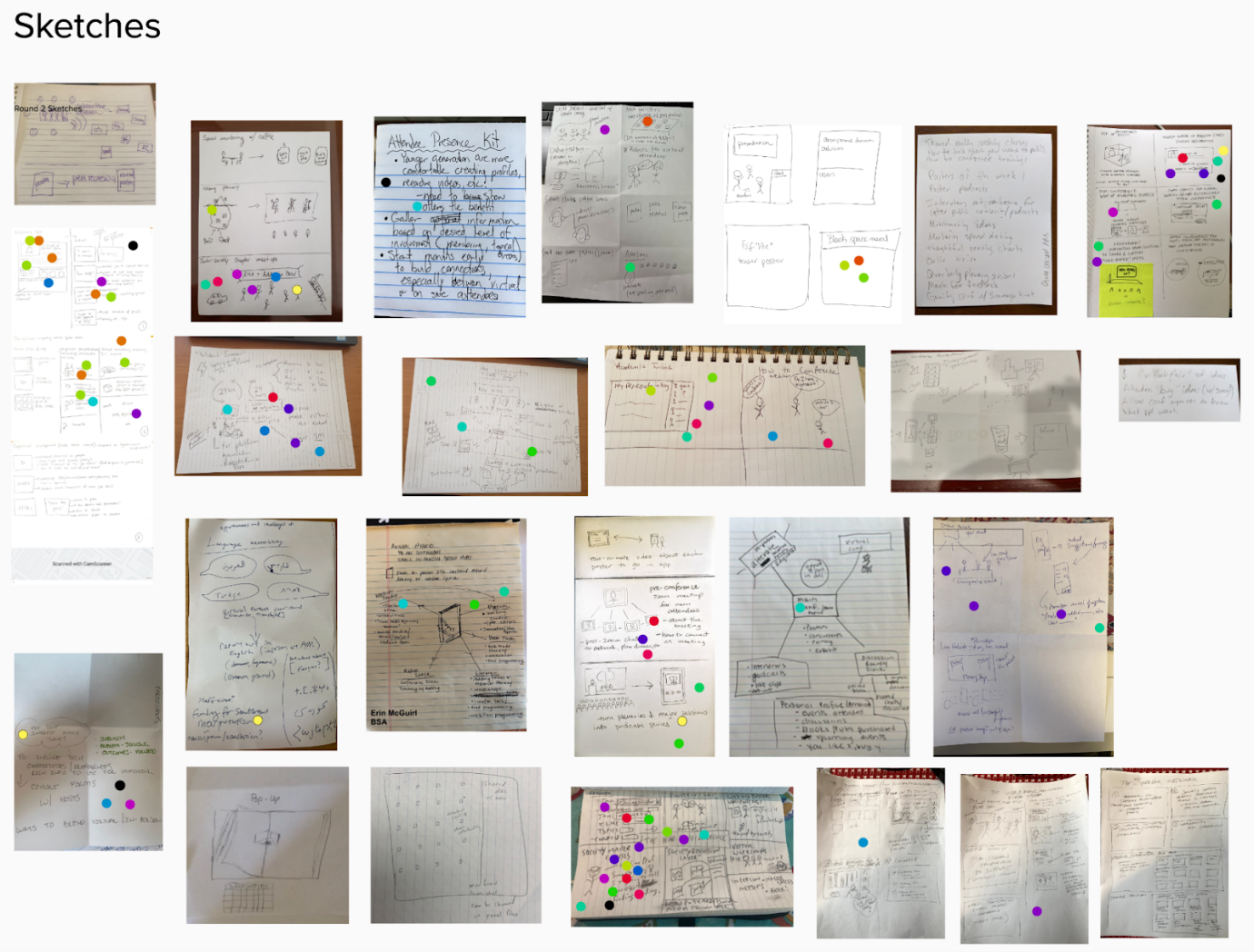 A collage of a wall of papers Description automatically generated