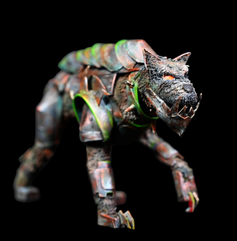 A toy animal with armor Description automatically generated